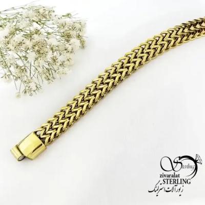 دستبند مردانه برند استیل طرح زیگ زاگ کد 19684