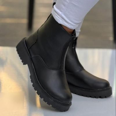 کفش پوتین نیم ساق وسط زیپ بوت نیم بوت - پوتین - بوت دخترانه- نیم بوت د