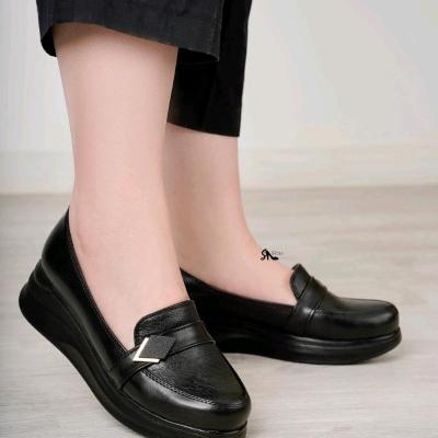 کفش طبی زنانه کفش راحتی زیره پیو تک رنگ مشکی