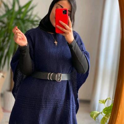 پانچو بافت زنانه پشمی مدل سوین