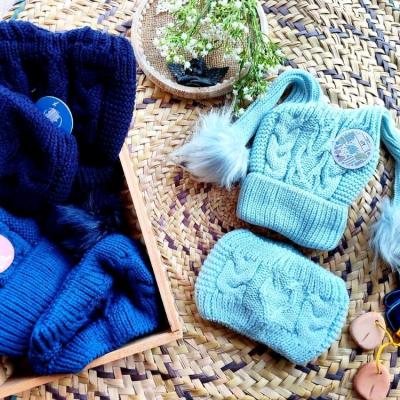 کلاه شال گردن بچگانه رینگی شیپوری آبی تیره