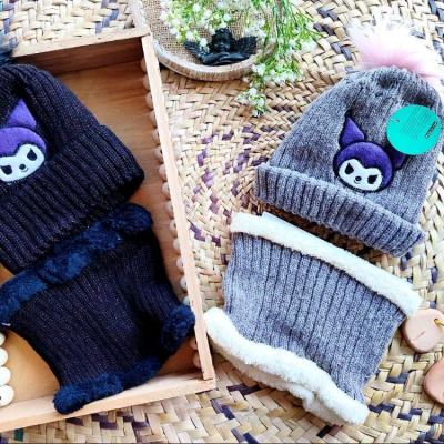 کلاه و گردنی بچه‌گانه کرومی مشکی