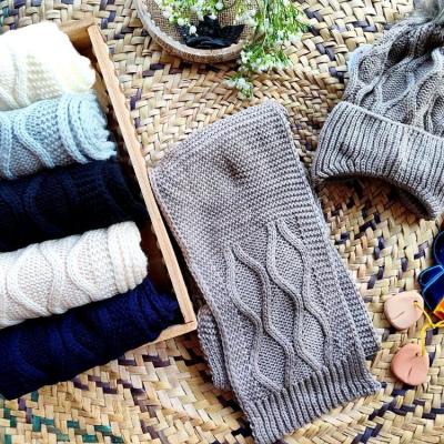 کلاه و شال گردن هلال کرمی