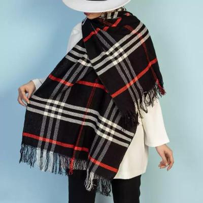 شال بافت طرح مشگی چهارخانه 160