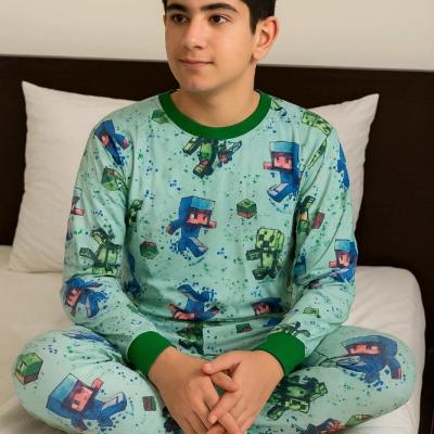 ست بلوز و شلوار راحتی نوجوان طرح ماین کرافت