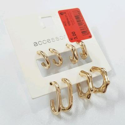 پک چهار جفتی گوشواره حلقه طلایی در مدل های مختلف