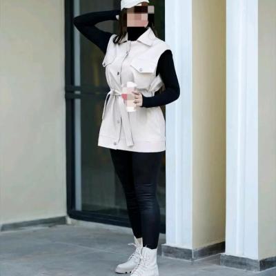 وست پاییزه زنانه جنس کتان کجراه