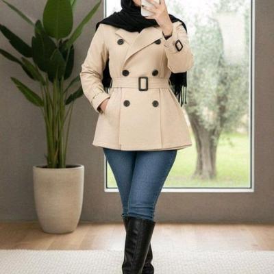 بارانی شیک دخترونه نارنج کتان تی سی 96293