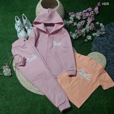 لباس زنانه سه تیکه سویشرت شلوار تیشرت (ضخیم و توکرکی)