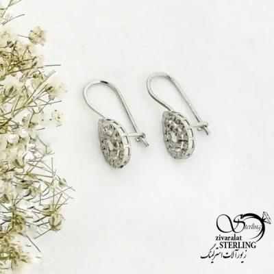 گوشواره نقره 925 عیار طرح آویز اشکی کد 20404