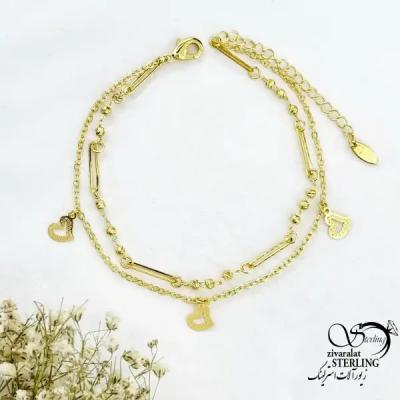 پابند دولاین طرح طلا آویز قلبی کد 20494