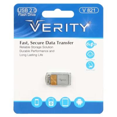 Verity V821 USB2.0 Flash Memory - 64GB طلایی (گارانتی آسان سرویس)