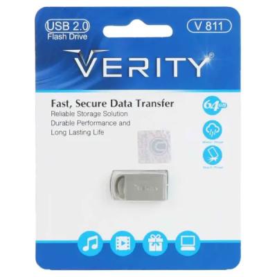 Verity V811 USB2.0 Flash Memory-64GB-(گارانتی آسان سرویس) نقره ای