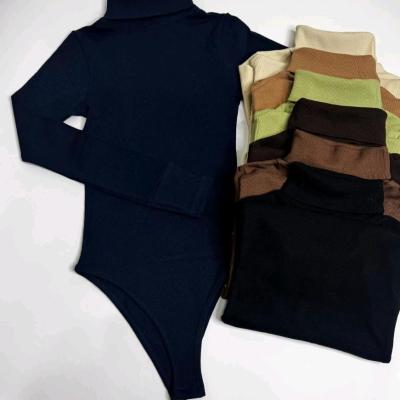 بادی یقه اسکی آستین فینگردار زنانه