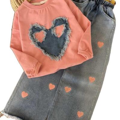 کراپ و شلوار دخترانه قلب پینترسی