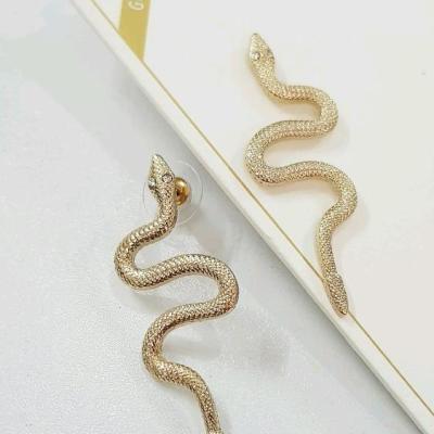 گوشواره آبکاری طلا طرح مار ، برند TOSH آلمان