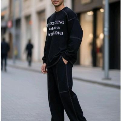 ست بلوز شلوار پنبه گلکسی فینگردار اسپرت (مناسب خانم و آقا)