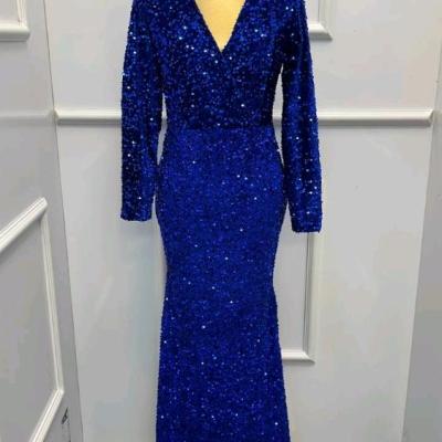 پیراهن شب زنانه پولکی مخمل مدل آرزو