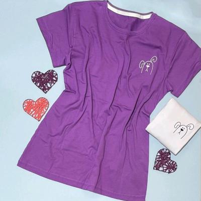 تیشرت زنانه نخ پنبه قواره نرمال طرح خرگوش