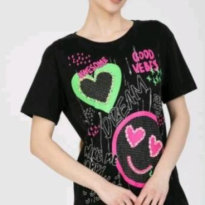 تیشرت زنانه شومیز زنانه نخ پنبه لانگ سفید صورتی فری سایز تا 48