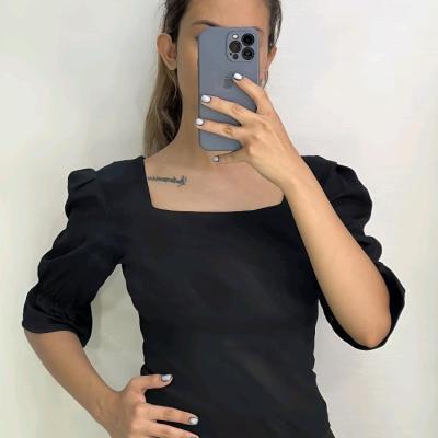 نیم تنه کراپ زنانه کرپ کش دو سایزی