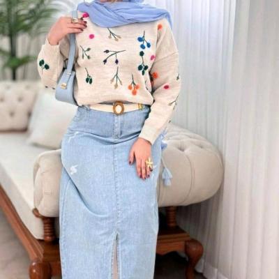 دامن جین چاک دار