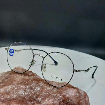 عینک فریم طبی زنانه دخترانه گوچی فلزی فشنطرح گرد طرح برگ شیک و صورتخور