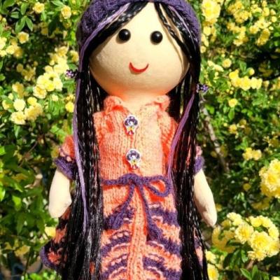 عروسک دختر دستساز حدود 38 سانتی متر