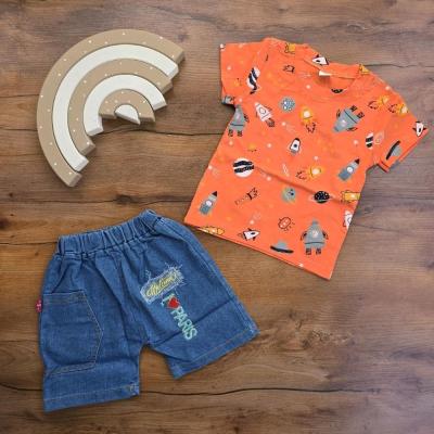 تیشرت شلوارک دخترانه وارداتی مدل سفینه