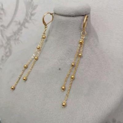 گوشواره استیل و رنگ ثابت با زنجیر توپی