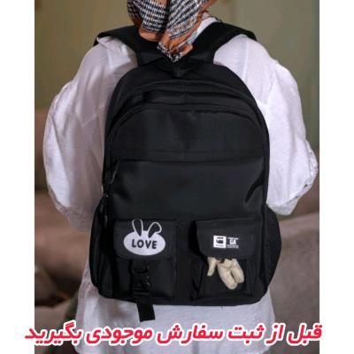 کوله مشکی مدرسه عروسک دار قیمت مناسب ارسال رایگان