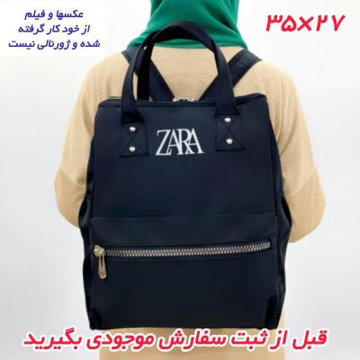 کوله مشکی زنانه دهنه دار طرح مارک نایک و زارا ارسال رایگان