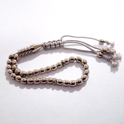 تسبیح نقره ای 33 تایی گندمی