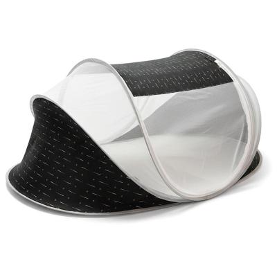 پشه بند کودک سه فنره طرح کمپ جعبه ای ( BABYS WORLD ) خاکستری