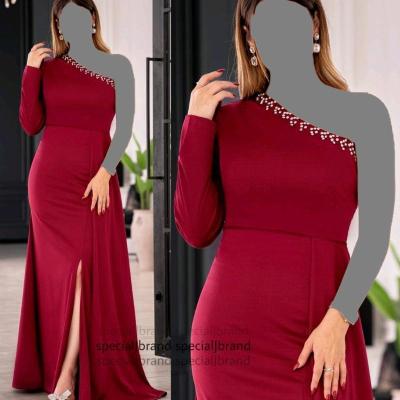 پیراهن مهمانی زنانه کرپ کش مدل ماکسی مجلسی رامونا