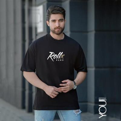 تیشرت قواره دار رولکس رنگ مشکی مردانه و دخترانه