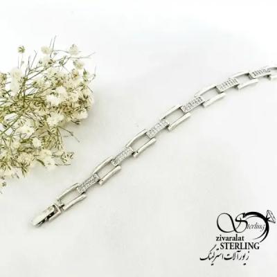 دستبند نقره طرح کلاسیک با عیار925 کد 19860