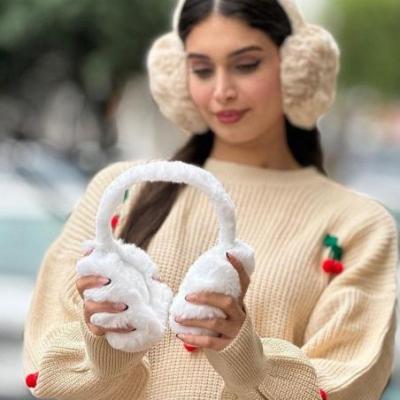 گوشگیر خزدار تاشو وارداتی مشکی/استخوانی/سفید/قهوه ای