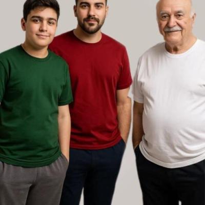 تیشرت یقه گرد مردانه سایز لارج و ایکس لارج