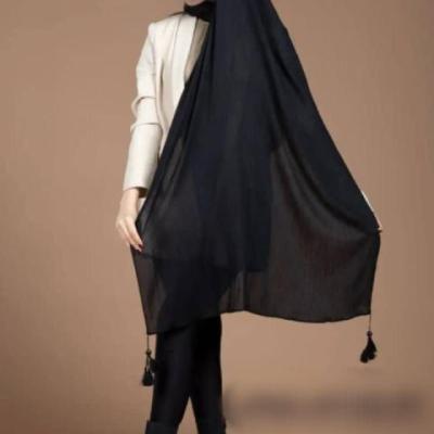 شال زنانه وال اسلپ منگوله دارمشکی