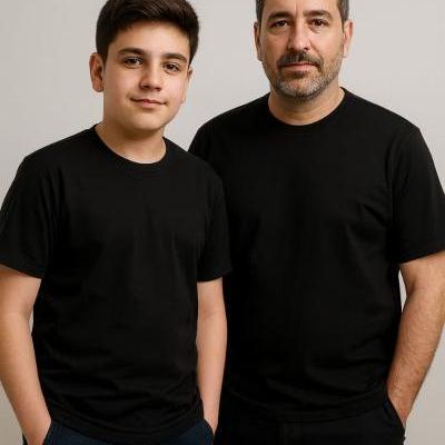 تیشرت مردانه مشکی یقه گرد پنبه یک رو