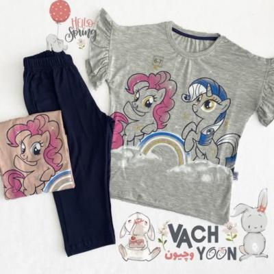 تیشرت شلوارک دخترانه مدل اسب یونی