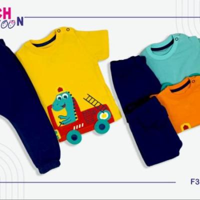 تیشرت شلوار نوزادی پسرانه طرح ماشین آتشنشان