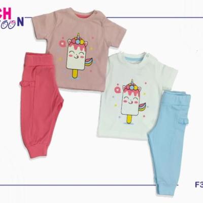 تیشرت شلوار دخترانه 1 تا 3 سال طرح بستنی