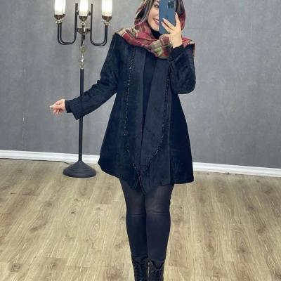 مانتو مجلسی مخمل مدل سنگدوزی (سایز بزرگ دارد)