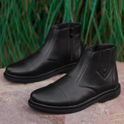 نیم بوت مردانه زیپی مدل اسپانیا رنگ مشکی ارسال رایگان