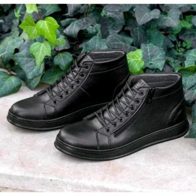 نیم بوت مردانه بندی زیپی مدل مسکو رنگ مشکی ارسال رایگان