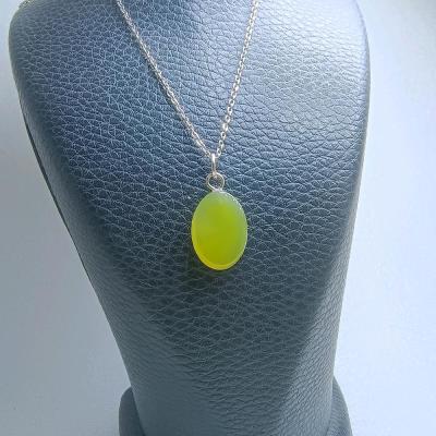 گردنبند عقیق سبز کاهویی b520