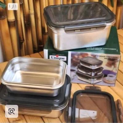 ظرف نگهداری غذا 3 تکه مستطیل یونیک
