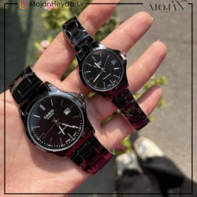 ساعت ست کاسیو بند مشکی کد cw40001